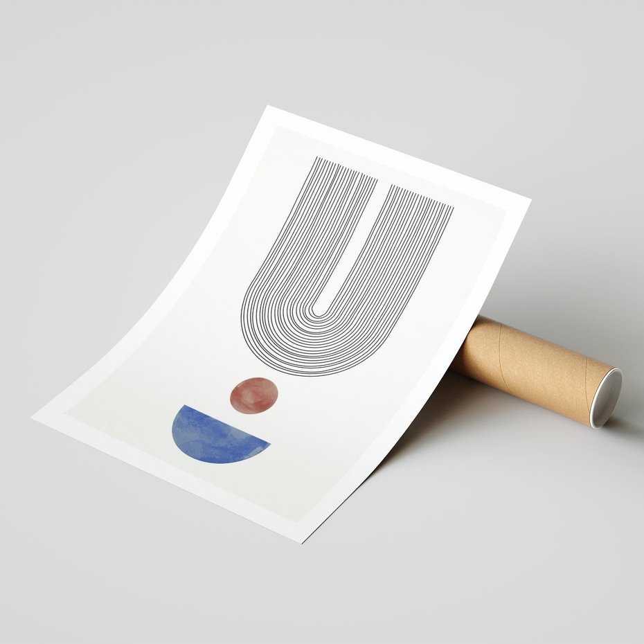 Plakat bez ramy 50x70 - Rozplątane Wibracje - nowoczesny plakat, styl midcentury