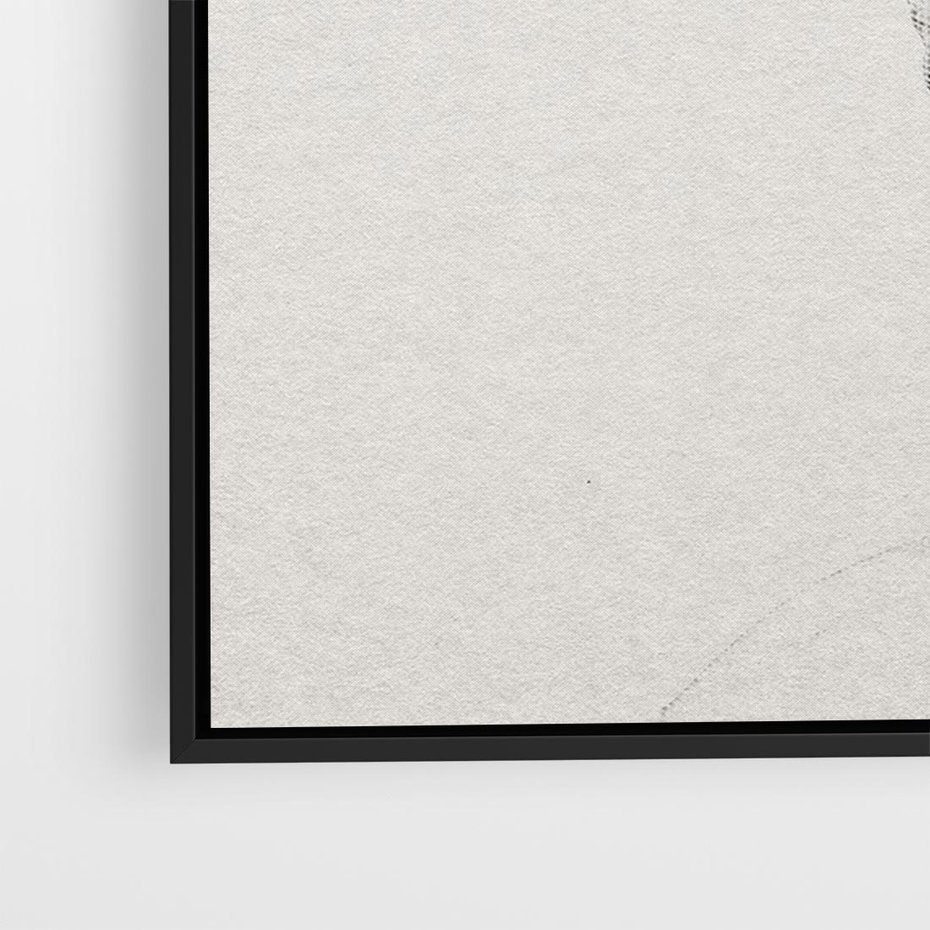 Obraz w ramie 70x50 - Szarość w Kamieniu - monochromatyczna marmurowa rzeźba, odcienie szarości - rama czarna