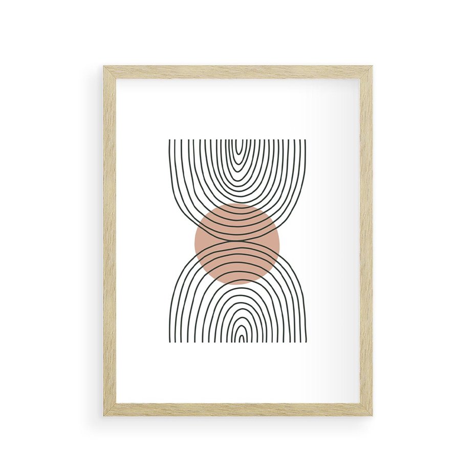 Plakat w ramie 30x40 - Przenikające Widzenia - półkola, koło - rama drewno