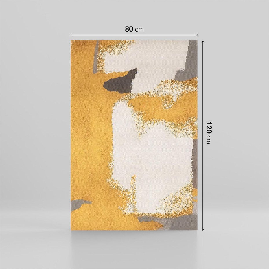 Obraz na płótnie 80x120 - Złote Maźnięcia Pędzla - złota abstrakcja, plamy