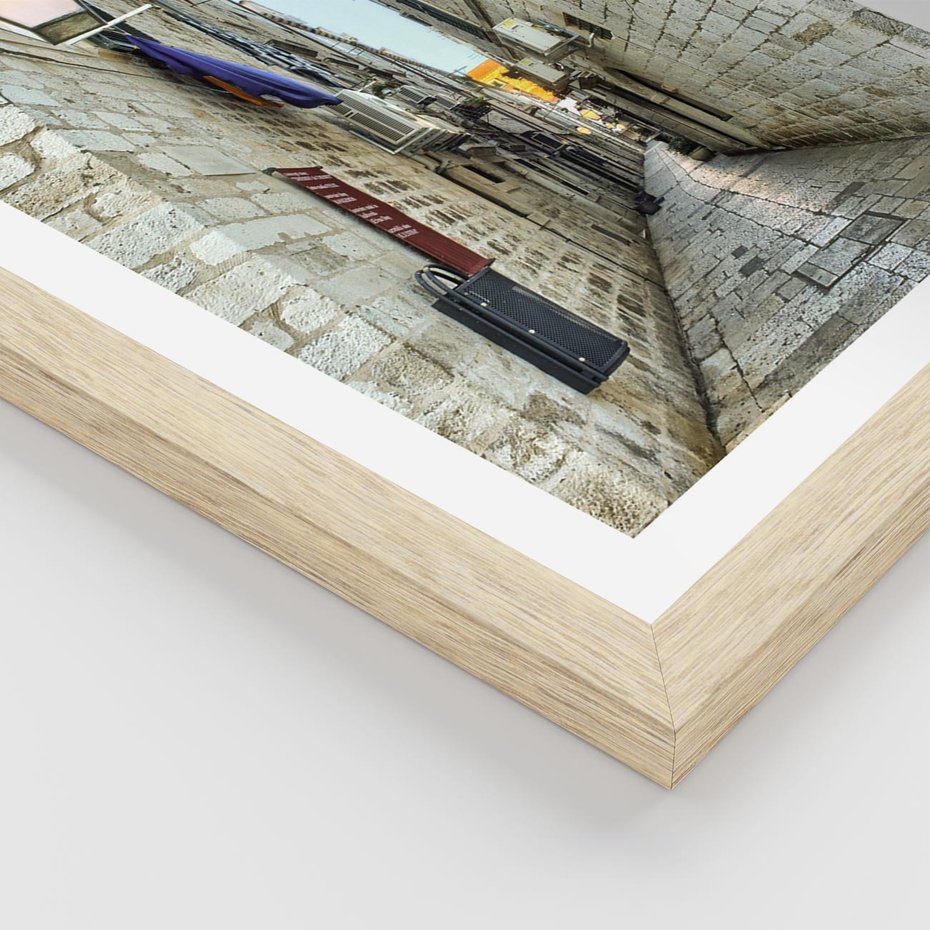 Plakat w ramie 50x70 - Urok Włoskiej Uliczki - włoska, uliczka - rama drewno