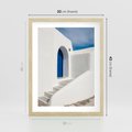 Plakat w ramie 30x40 - Powitanie Wyspy - Santorini, drzwi - rama drewno