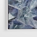 Obraz w ramie 120x80 - Melodia mgieł i marzeń - abstrakcja w kolorze granatu, przypominająca górę lodową - rama biała