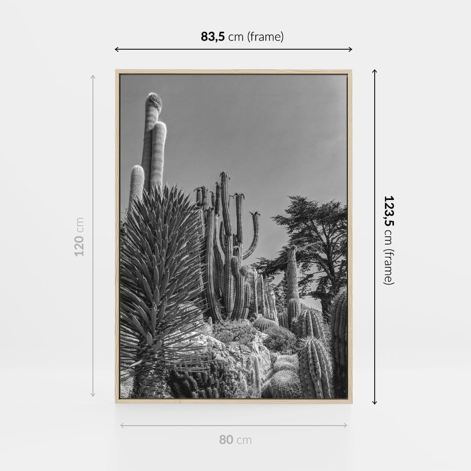 Obraz w ramie 80x120 - Pustynny Klimat - czarno białe zdjecie, pustynia - rama drewno