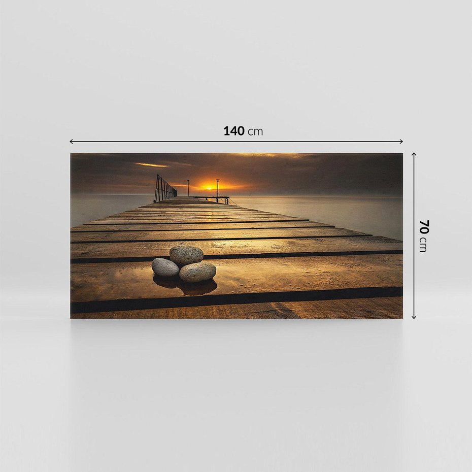 Obraz na płótnie 140x70 - Zachód Słońca nad Molo: Magia Morza - zachód, słońca