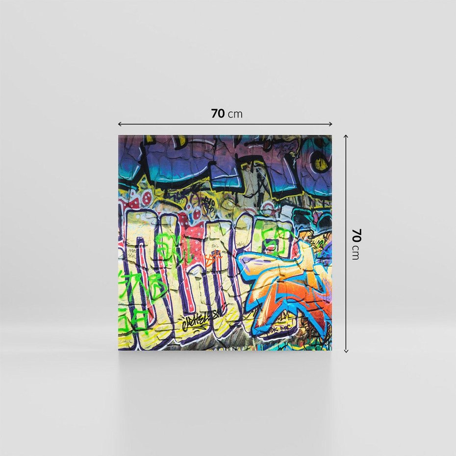 Obraz na płótnie 70x70 - Kolorowy wyraz - graffiti