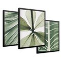 Zestaw obrazy w ramie 50x70 galeria - Liście, minimalizm, zieleń - rama czarna