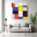 Obraz na płótnie 80x80 - Kompozycja A (1920), Piet Mondrian - Reprodukcja - reprodukcja, obraz na płótnie