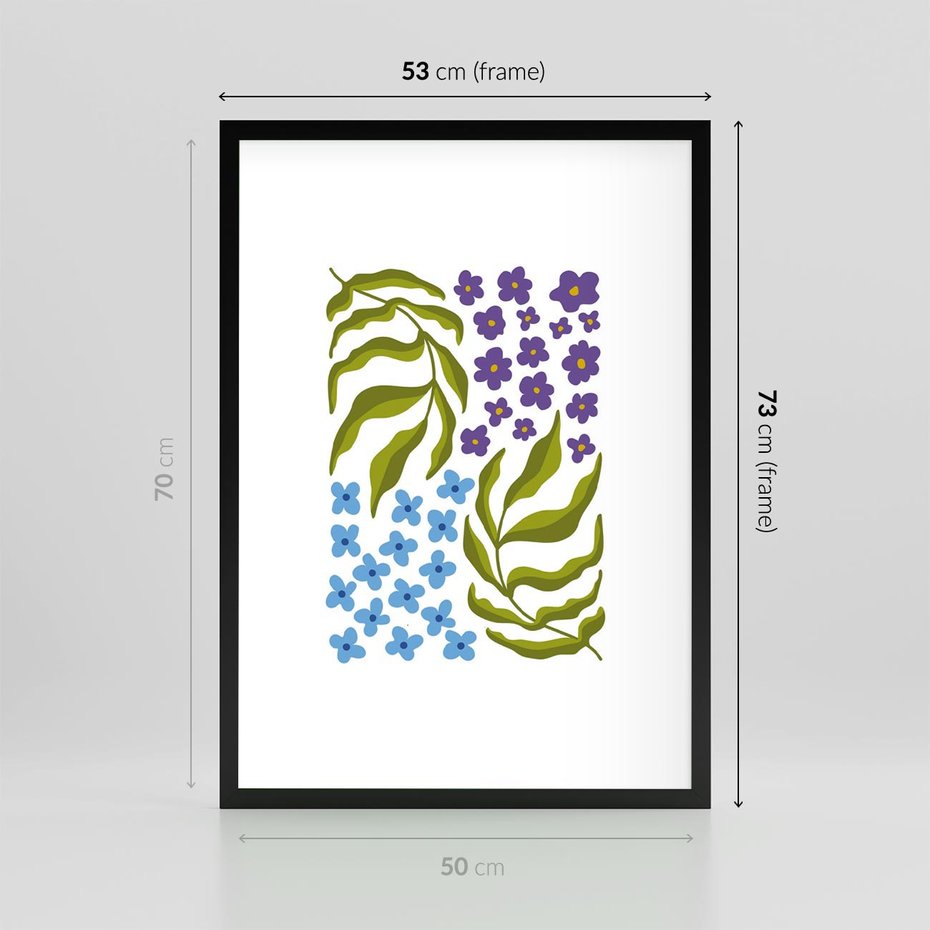 Plakat w ramie 50x70 - Księga Kształtów Bez Granic - kwiaty, sztuka nowoczesna - rama czarna