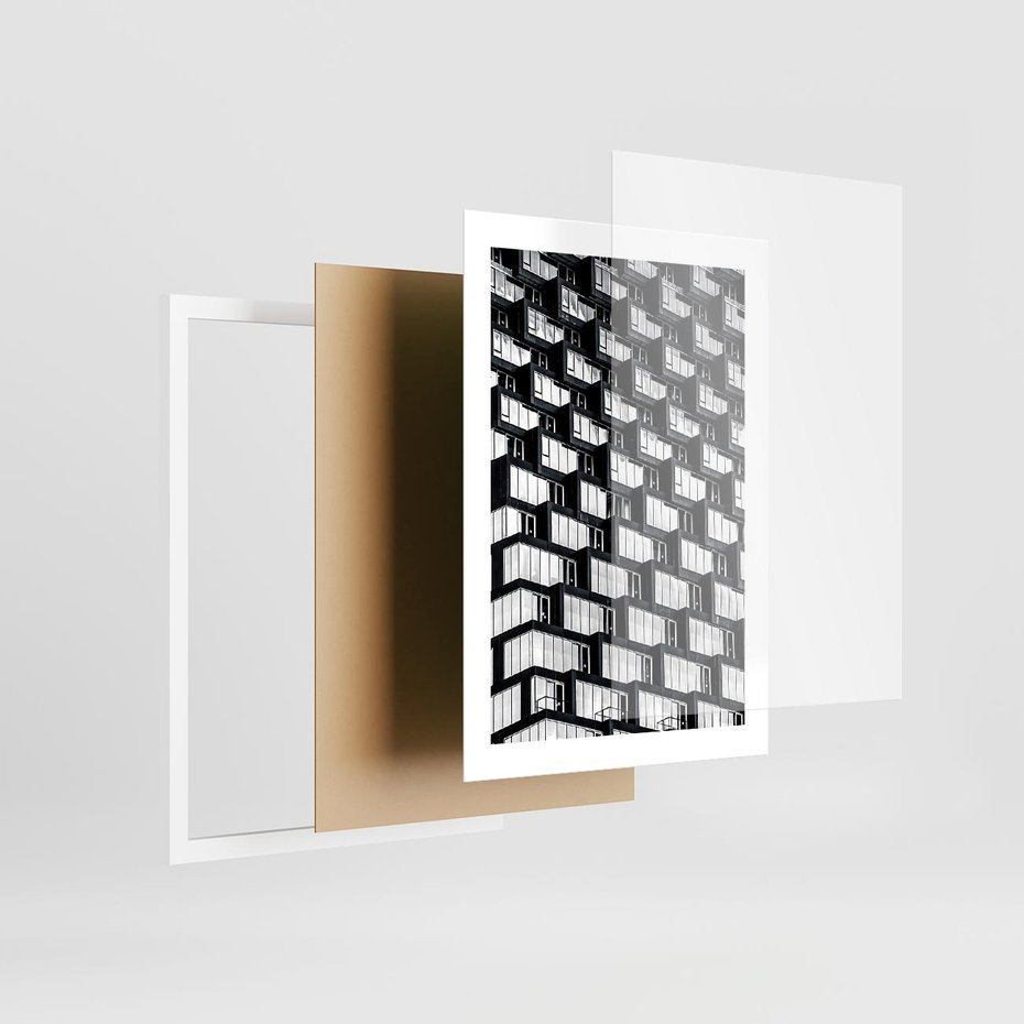 Plakat w ramie 30x40 - Elegancja Wysokości - architektura, wieżowiec - rama biała
