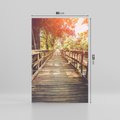 Obraz na płótnie 80x120 - Optyczne wrażenie na drewnianym moście - most, drewniany