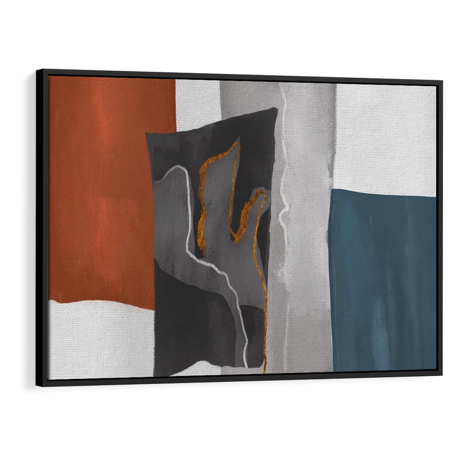 Obraz w ramie 70x50 - Nowoczesna geometria - nowoczesny, geometryczny - rama czarna