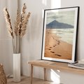 Plakat bez ramy 30x40 - Ślady stóp na plaży - plaża, ślady
