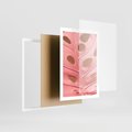 Plakat w ramie 50x70 - Różowy Liść Monstery - różowy liść monstery, nowoczesna fotografia - rama biała