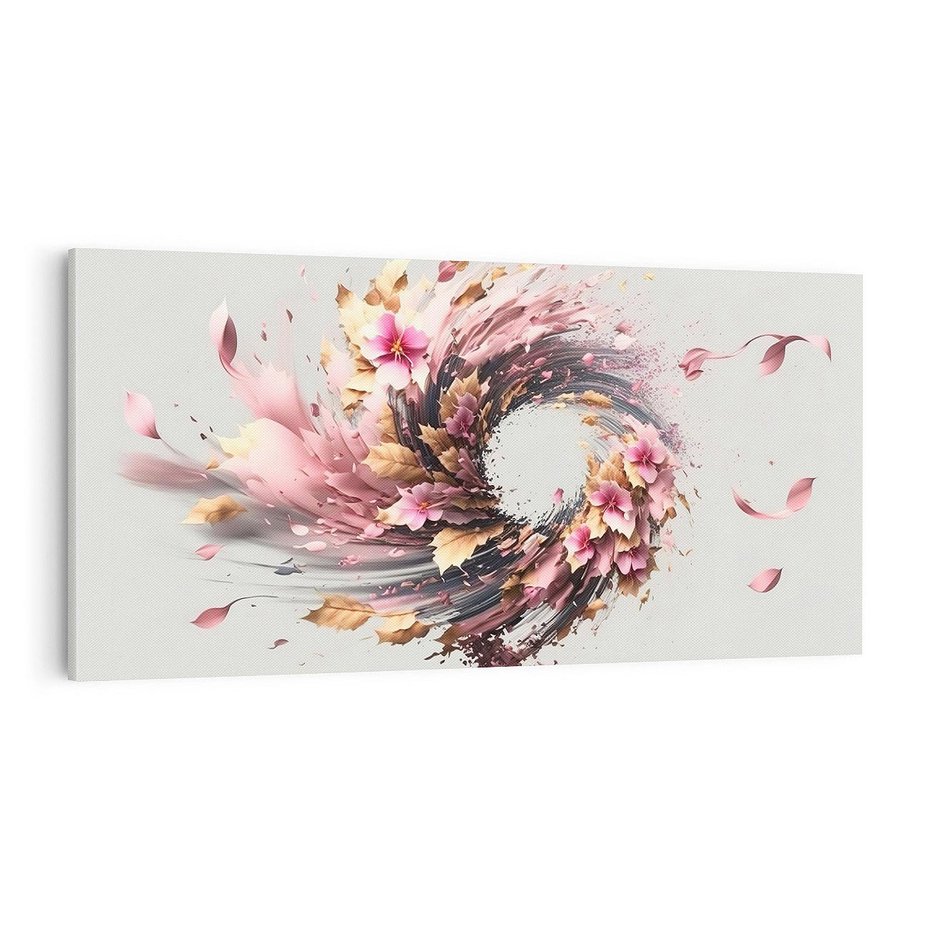 Obraz na płótnie 100x50 - Kwiatowy Wir - nowoczesna grafika komputerowa, wir z kwiatów