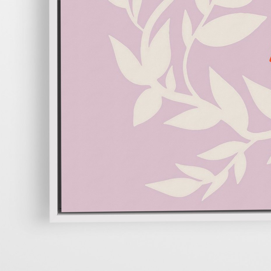 Obraz w ramie 70x100 - Kwiatowa Kreatywność - nowoczesny plakat, roślinne motywy - rama biała