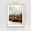 Plakat w ramie 30x40 - Jesienna Mgła - las, góry - rama drewno