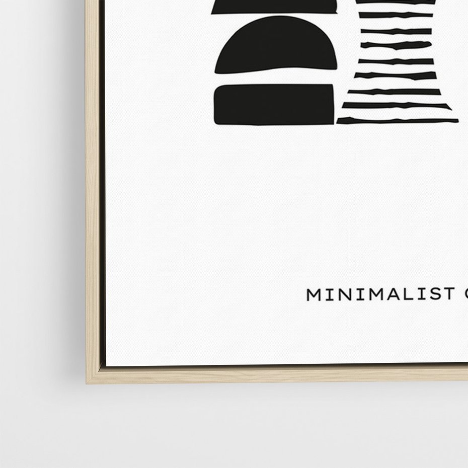 Obraz w ramie 50x70 - Taniec Dziwacznych Kresek - minimalistyczny plakat, czarno biały - rama drewno