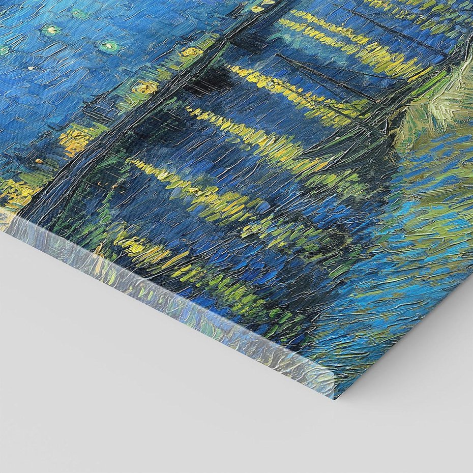 Obraz na płótnie 30x30 - "Starry Night Over the Rhone" (1888) Vincent van Gogh - Reprodukcja - reprodukcja, obraz na płótnie