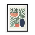 Plakat w ramie 50x70 - Abstrakcyjne Roślinne Formy - nowoczesna grafika, rośliny - rama czarna