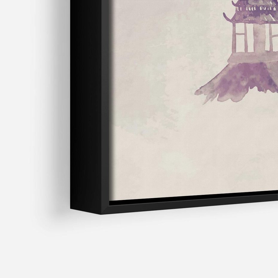 Obraz w ramie 100x70 - Odbicie Słońca - japońska sztuka, akwarela - rama czarna