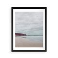 Plakat w ramie 40x50 - Mglista Plaża - plaża, mglisty krajobraz - rama czarna