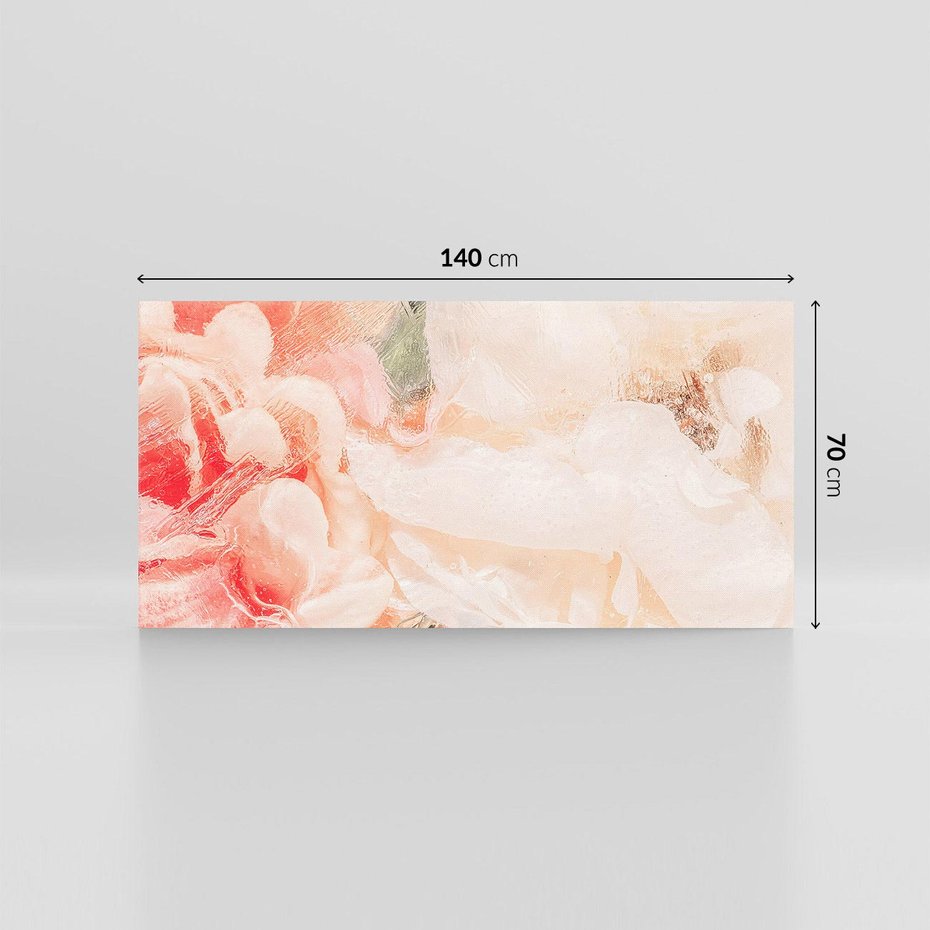 Obraz na płótnie 140x70 - Kwiatowe hafty marzeń - abstrakcja przypominająca kwiaty, róże