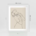 Plakat w ramie 30x40 - Bezkresny Taniec - kobieta, szkic - rama biała