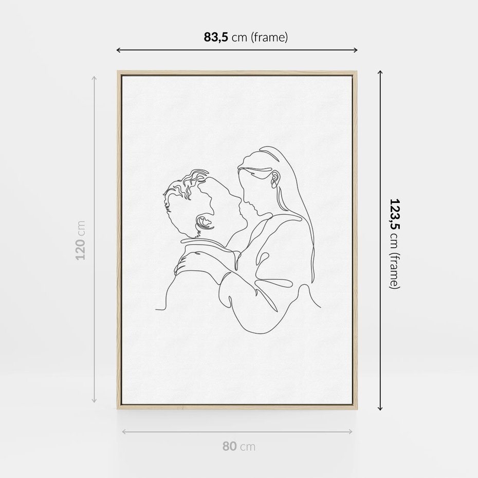 Obraz w ramie 80x120 - Bezgraniczne Tańce - para zakochanych, kobieta i mężczyzna - rama drewno