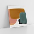 Obraz na płótnie 60x60 - Emocje w akwarelach - geometryczne dziwne kształty, turkusowy