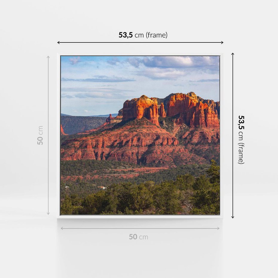 Obraz w ramie 50x50 - Majestatyczny Wielki Kanion - wielki kanion, perspektywa - rama biała
