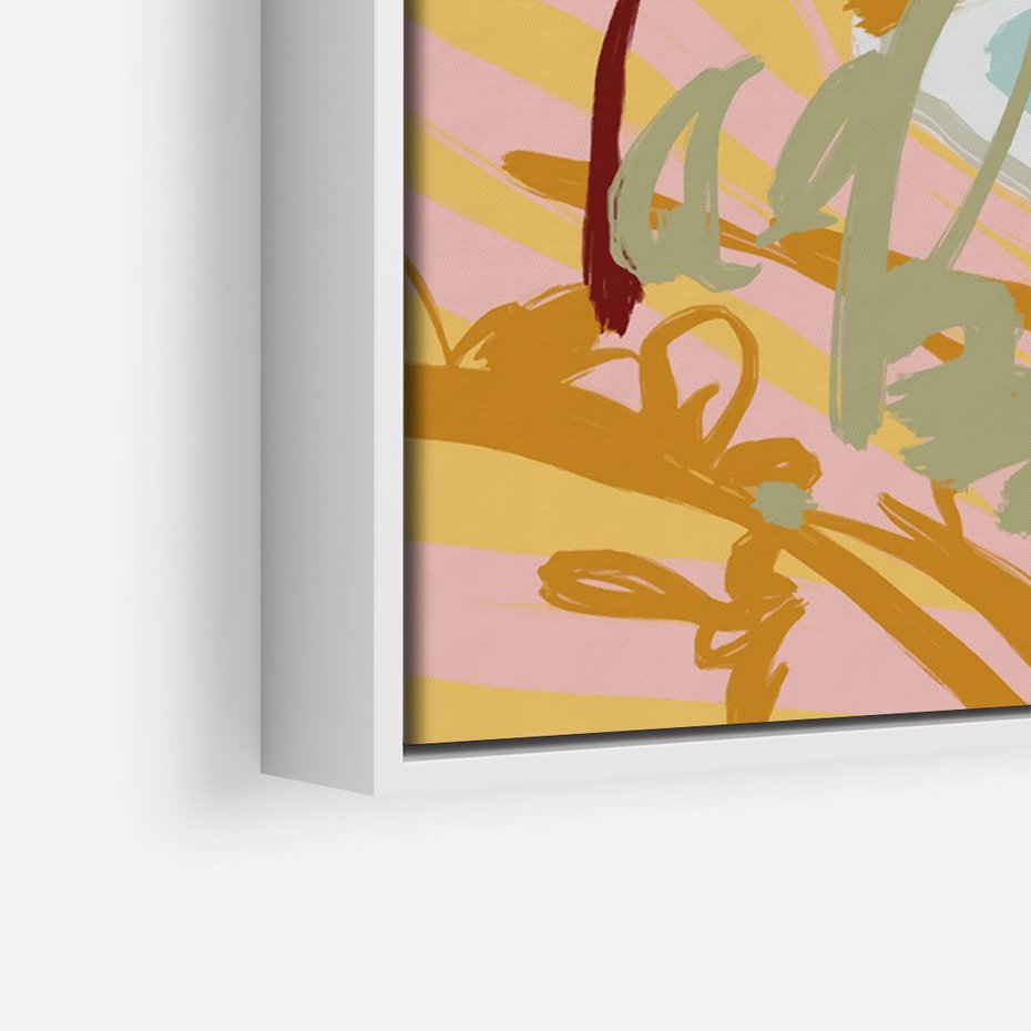 Obraz w ramie 70x100 - Spokojny Wiatr - pastelowy krajobraz, nowoczesny plakat - rama biała