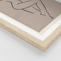 Plakat w ramie 40x50 - Zanikająca Wyobraźnia - mnimalistyczny akt, beżowa tonacja - rama drewno