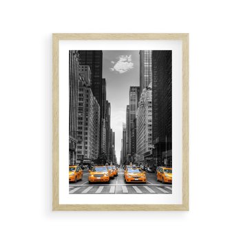 Plakat w ramie 30x40 - Wibracje Nowego Jorku - miasto, Nowy Jork - rama drewno