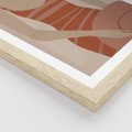 Plakat w ramie 30x40 - Kobiece Retro - minimalistyczny boho plakat, retro kobieta w stroju kąpielowym - rama drewno