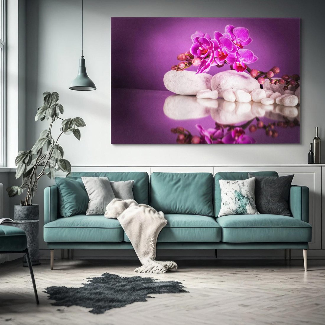 Obraz na płótnie 70x50 - Kwiatowy Relaks - orchidea, kwiat
