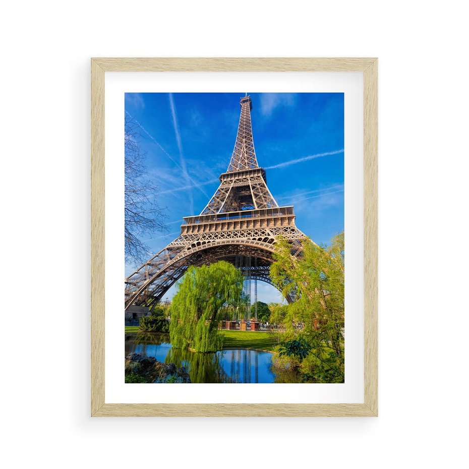 Plakat w ramie 40x50 - Wieża Eiffla w Paryżu - Eiffla, Paryż - rama drewno