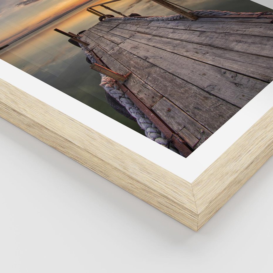 Plakat w ramie 50x70 - Zachód Słońca na Pomostcie - zachód, słońca - rama drewno