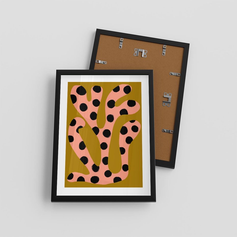 Plakat w ramie 30x40 - Rozkwitająca Wolność Boho - abstrakcyjne boho kształty, dziwne - rama czarna