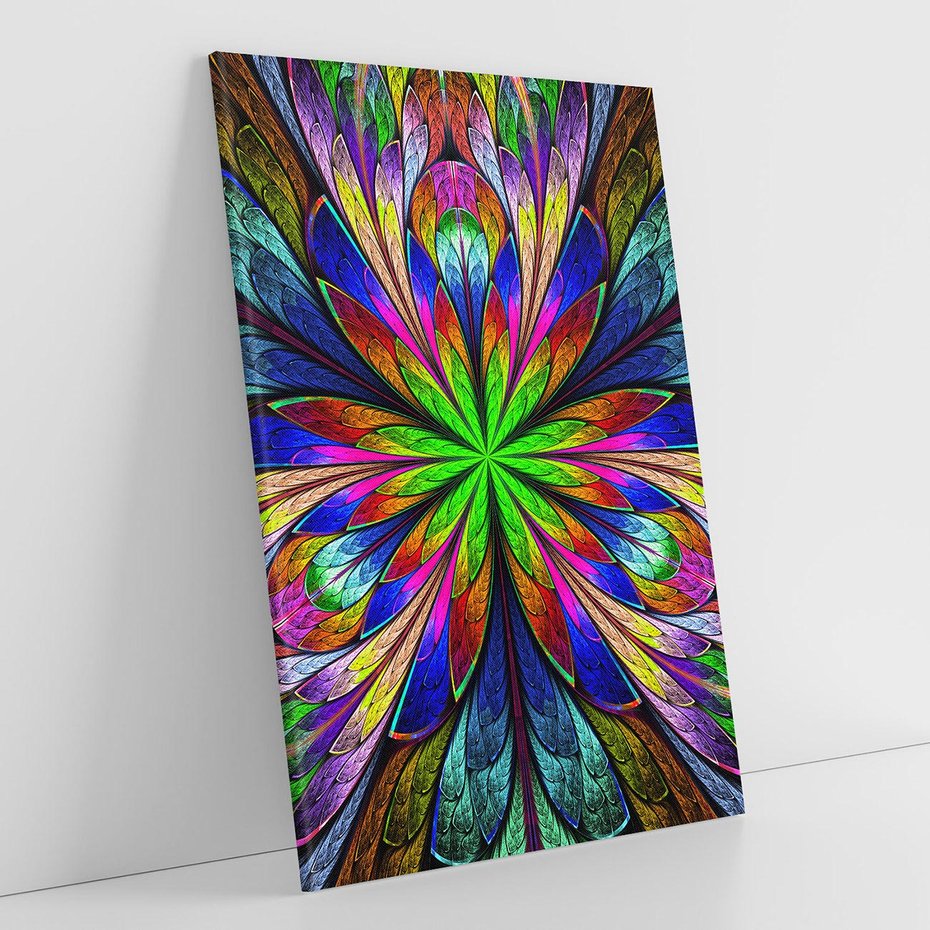 Obraz na płótnie 50x70 - Witrażowa magia na płótnie - witraż, sztuka