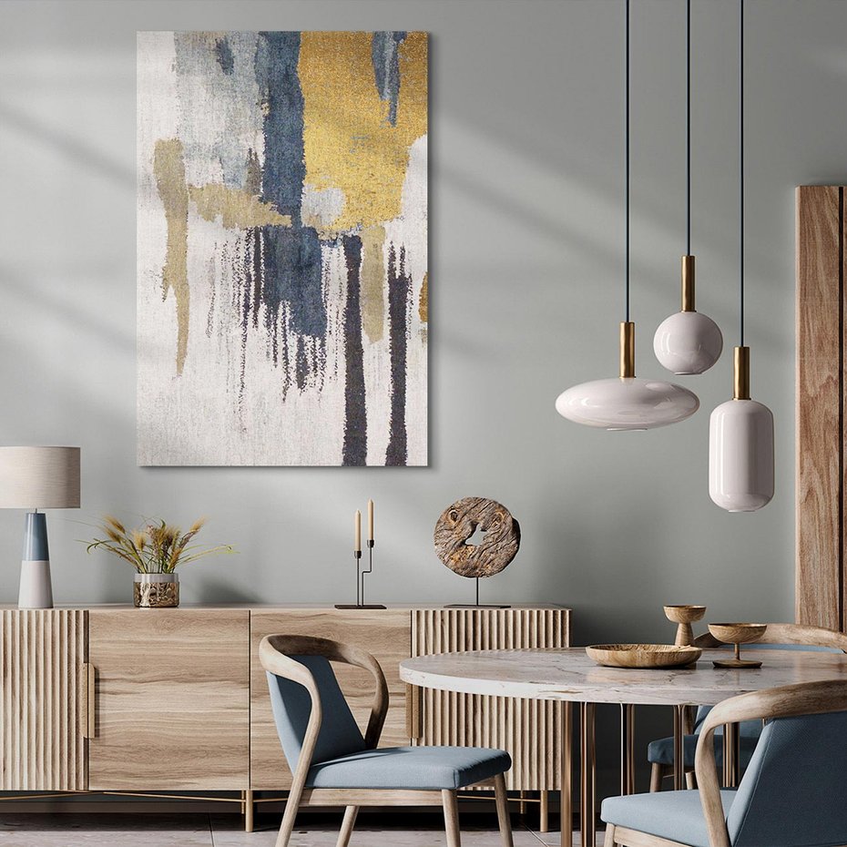 Obraz na płótnie 50x70 - Odyseja w świetle i cieniu - abstrakcja, porysowana ściana