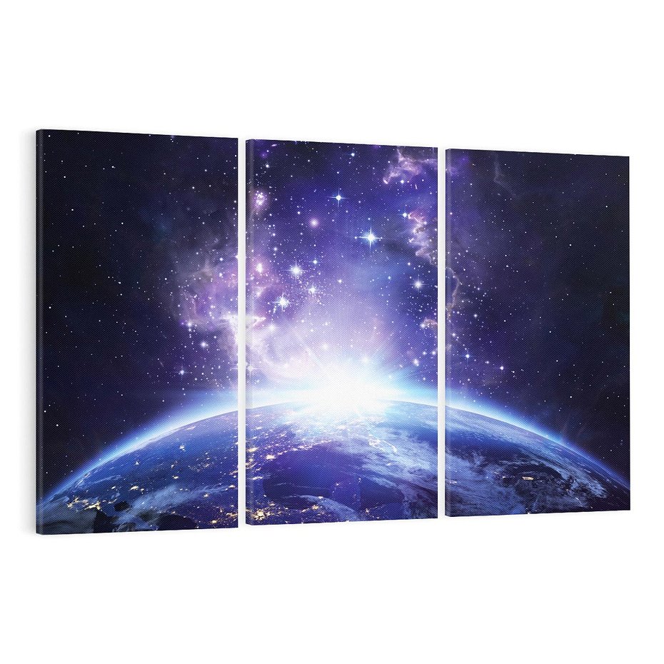 Obraz na płótnie 120x80 - Podróż w kosmiczną przestrzeń - kosmos, ziemia
