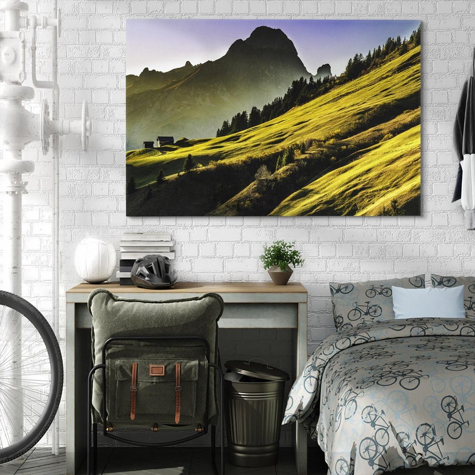 Obraz na płótnie 70x50 - Górska łąka - góry, łąka