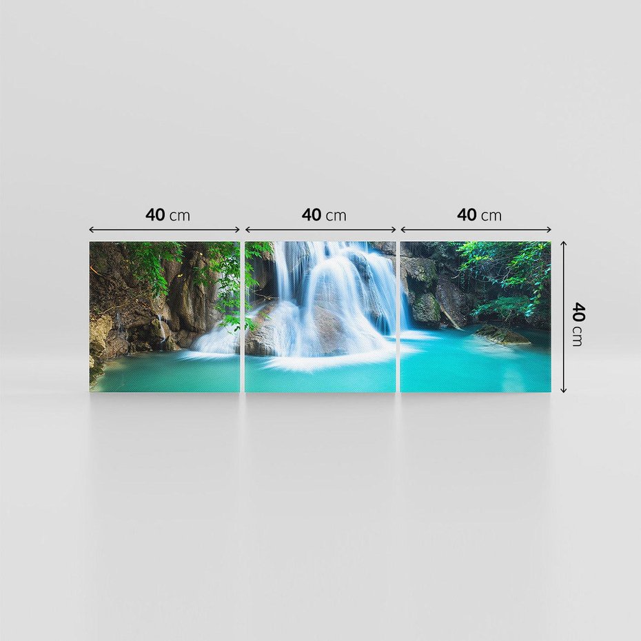 Obraz na płótnie 120x40 - Tajlandia: wodospad w zielonym lesie - Tajlandia, wodospad