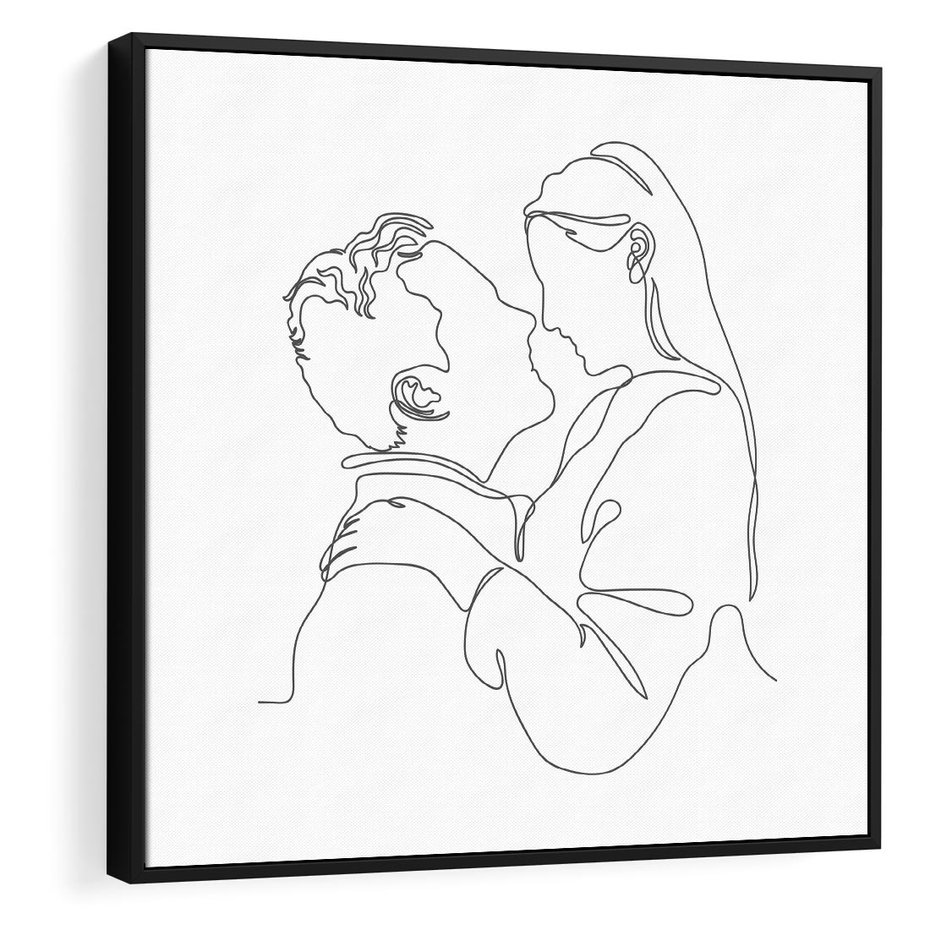 Obraz w ramie 50x50 - Bezgraniczne Tańce - para zakochanych, kobieta i mężczyzna - rama czarna