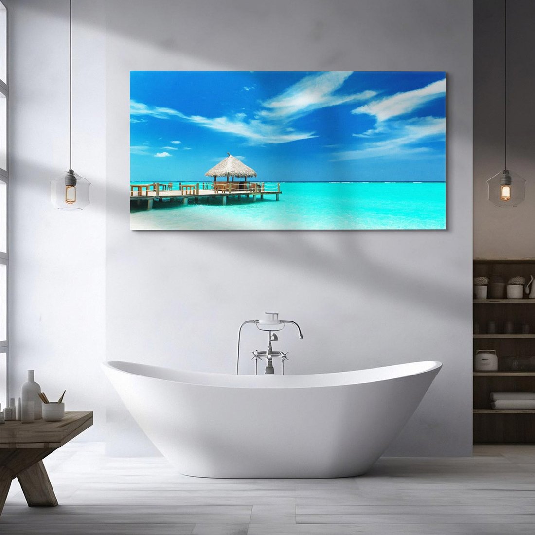 Obraz na płótnie 100x50 - Magia tropikalnego molo - tropiki, ocean
