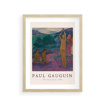 Plakat w ramie 50x70 - Reprodukcja Gauguina: Sztuka Egzotyczna na Plakacie - paul gauguin, plakat - rama drewno