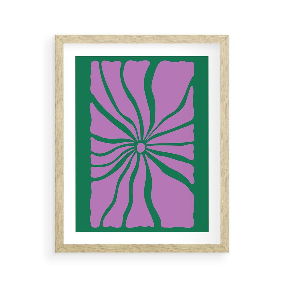 Plakat w ramie 40x50 - Bezczasowe Impresje - abstrakcyjny plakat, boho styl - rama drewno