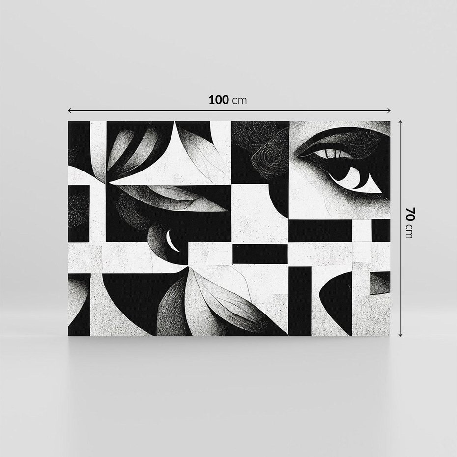 Obraz na płótnie 100x70 - Harmonia świateł i cieni - abstrakcja czarno biała, geometria