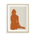 Plakat w ramie 50x70 - Kobieca Sylwetka w Stylu Modernistycznym - modernistyczny pakat, kobieca sylwetka - rama drewno